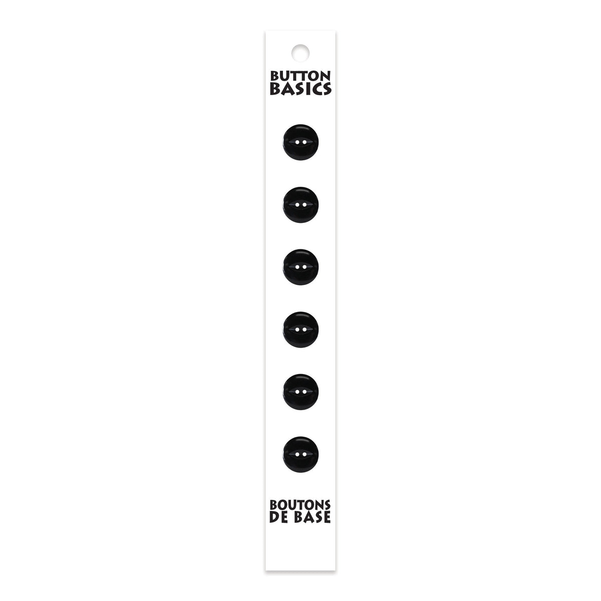 BUTTON BASICS 2-Hole Buttons — 10 mm (3/8 in.) — Black — 6 pcs – alternate product view