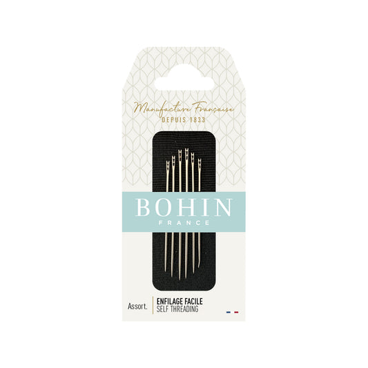 BOHIN Self Threading Needles Assorted Sz 3 To 8