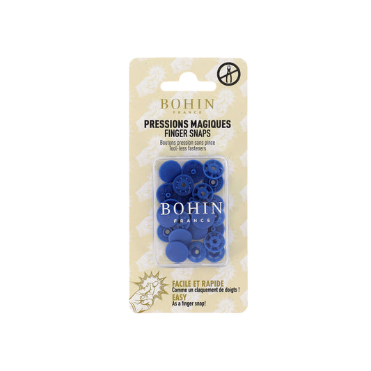 BOHIN Finger Snap Buttons 13 mm (1/2 in.) - Royal Blue, 8 Count