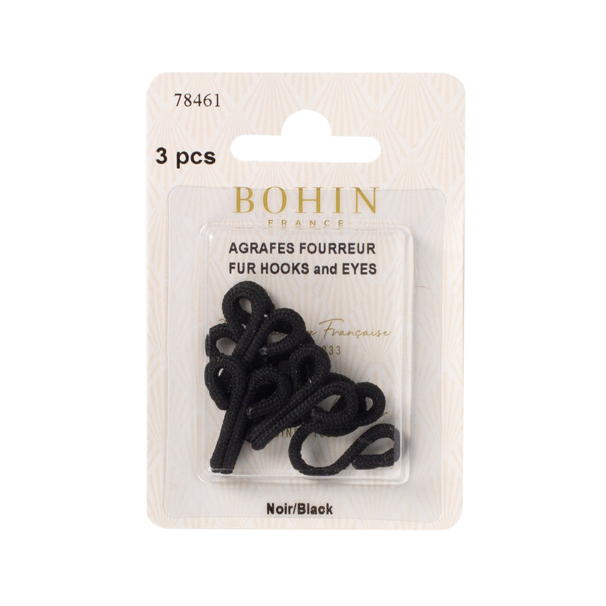BOHIN Fur Hooks - Black Blister 3