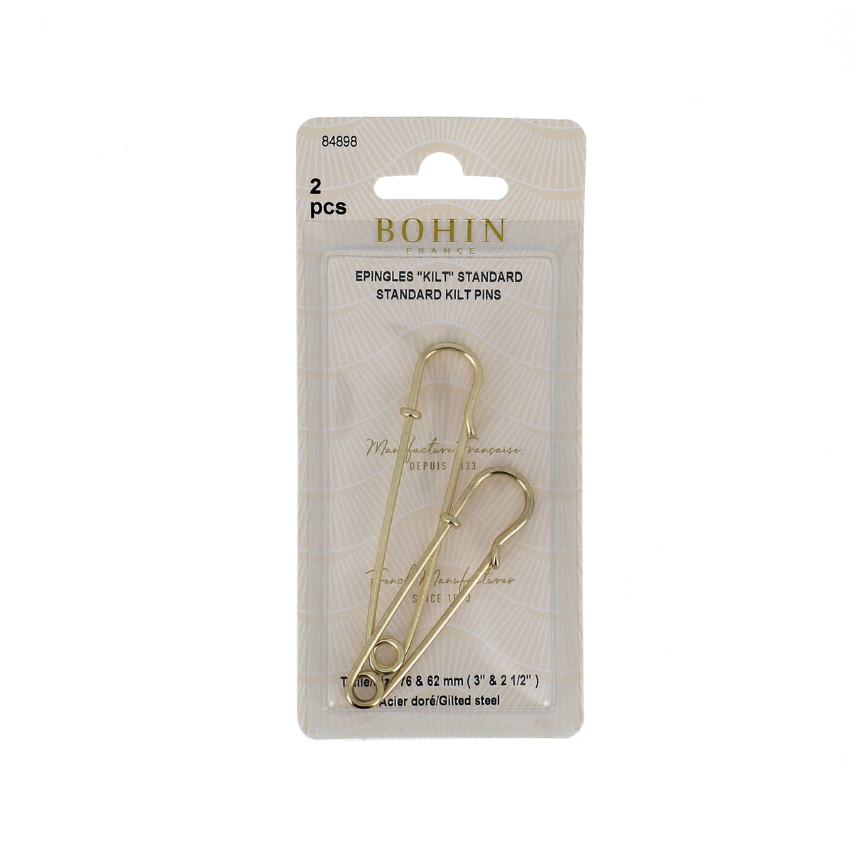 BOHIN Skirt Pins Gilted Number 3 in. & 2.1/2 in. X 2