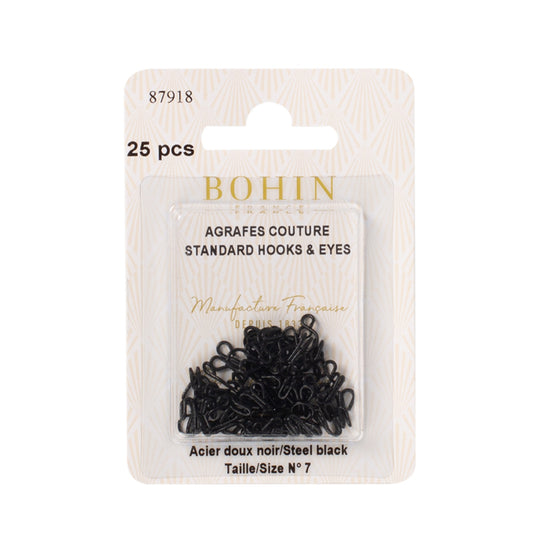 BOHIN Hook & Eyes Black Number 7 Blister