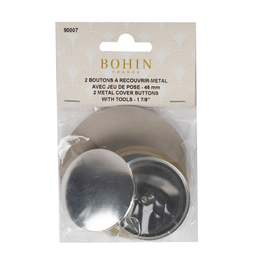 BOHIN Metal Cover Buttons 48 mm - 2 Count