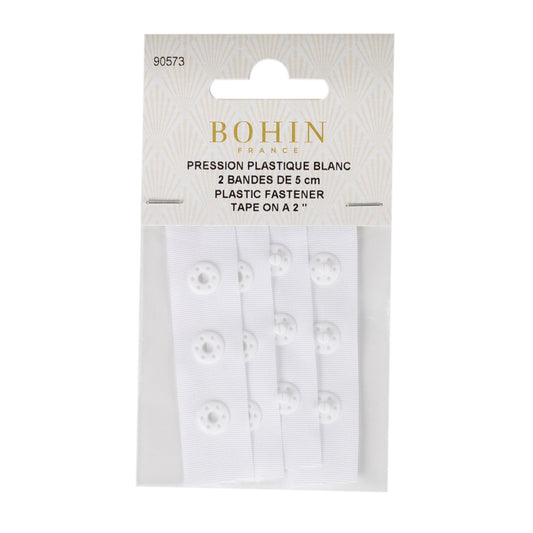 BOHIN Plastic Fastener Tape White 5 cm Blisters