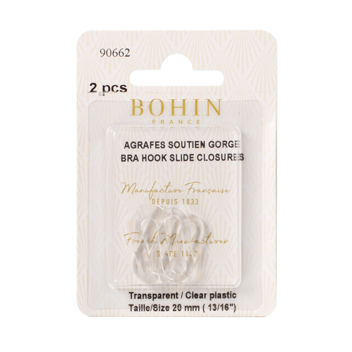 BOHIN Bikini Clasp 20 mm Clear X 2