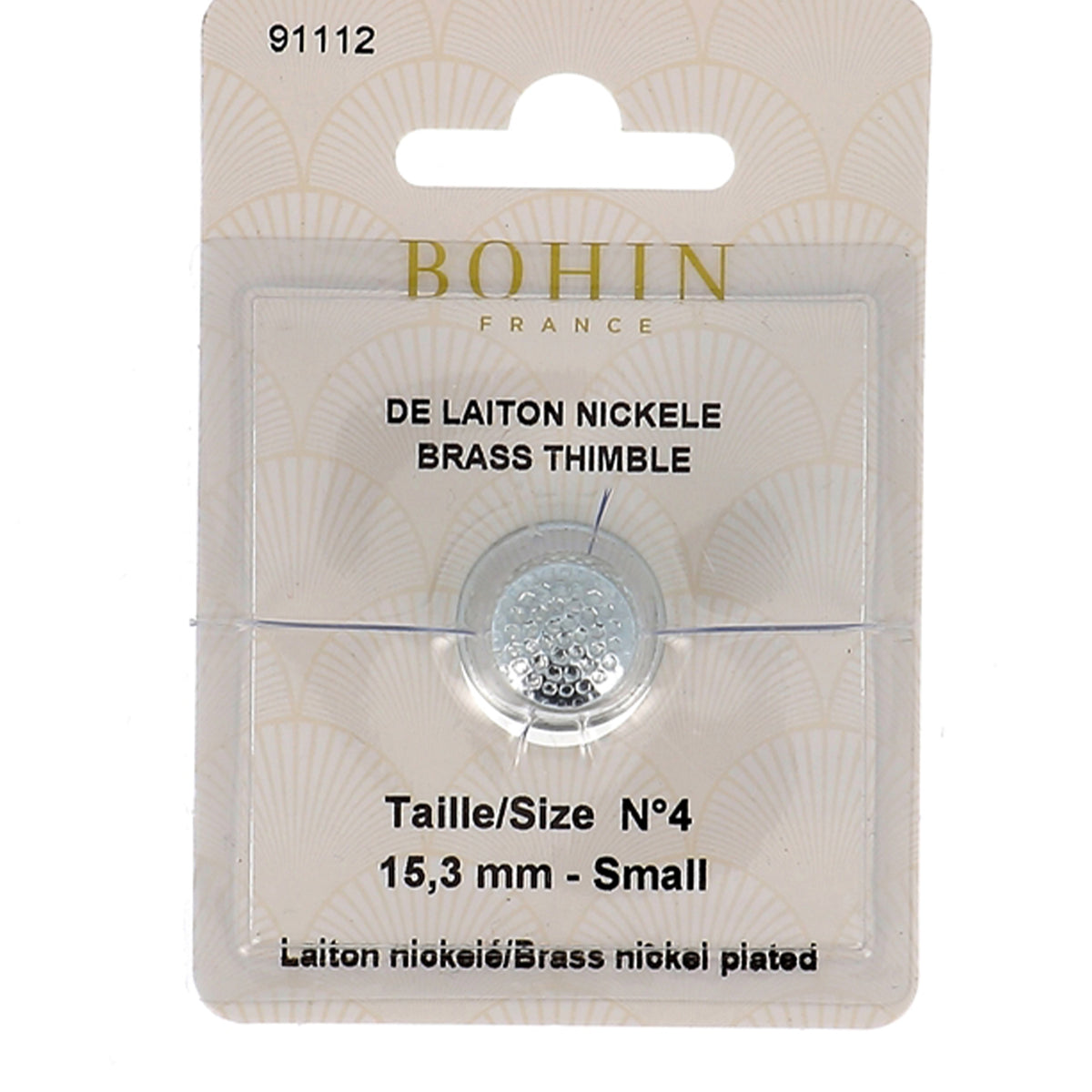 BOHIN Thimbles Brass Nickel Number 4 Blister