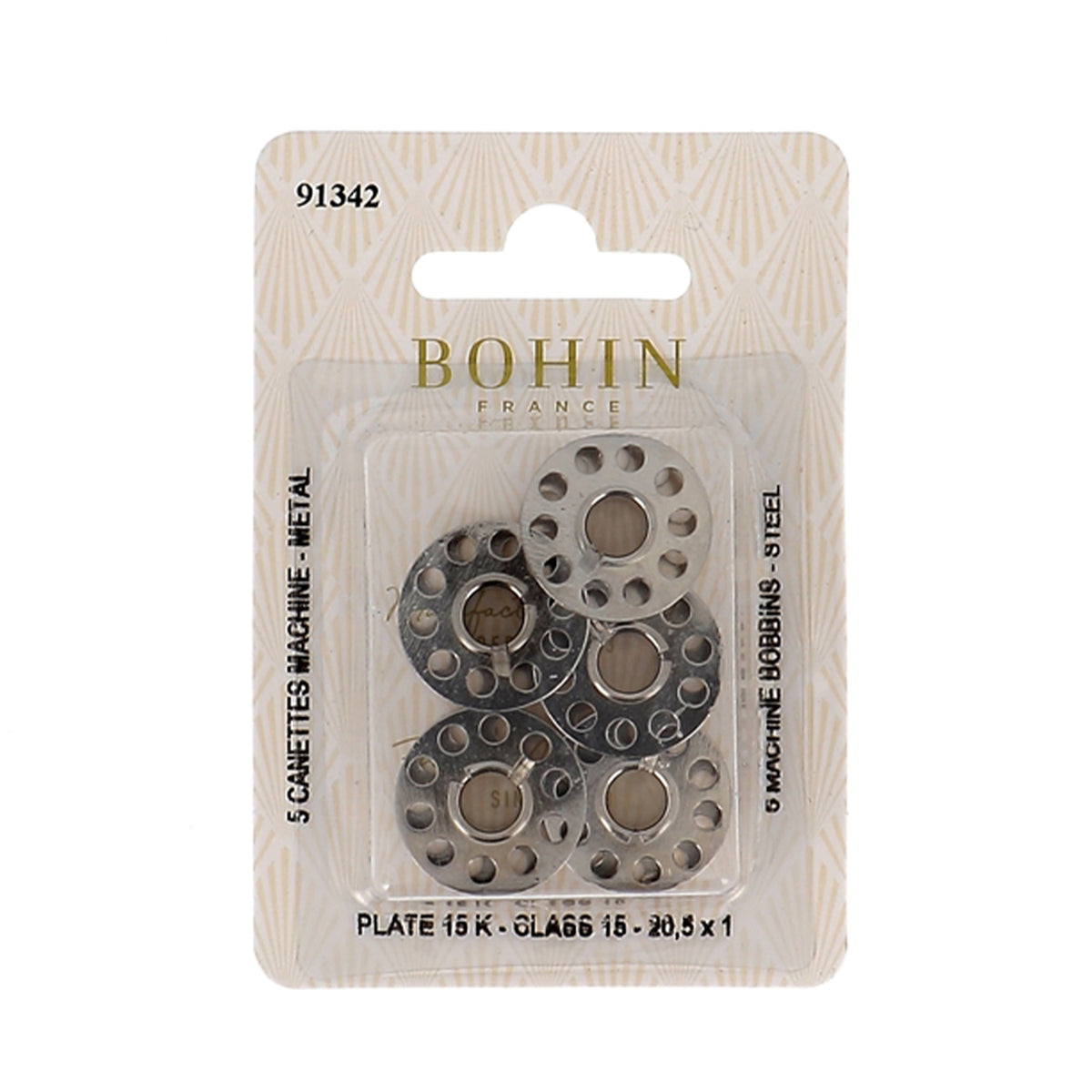 BOHIN Steel Bobbins Class 15 Blister X 5