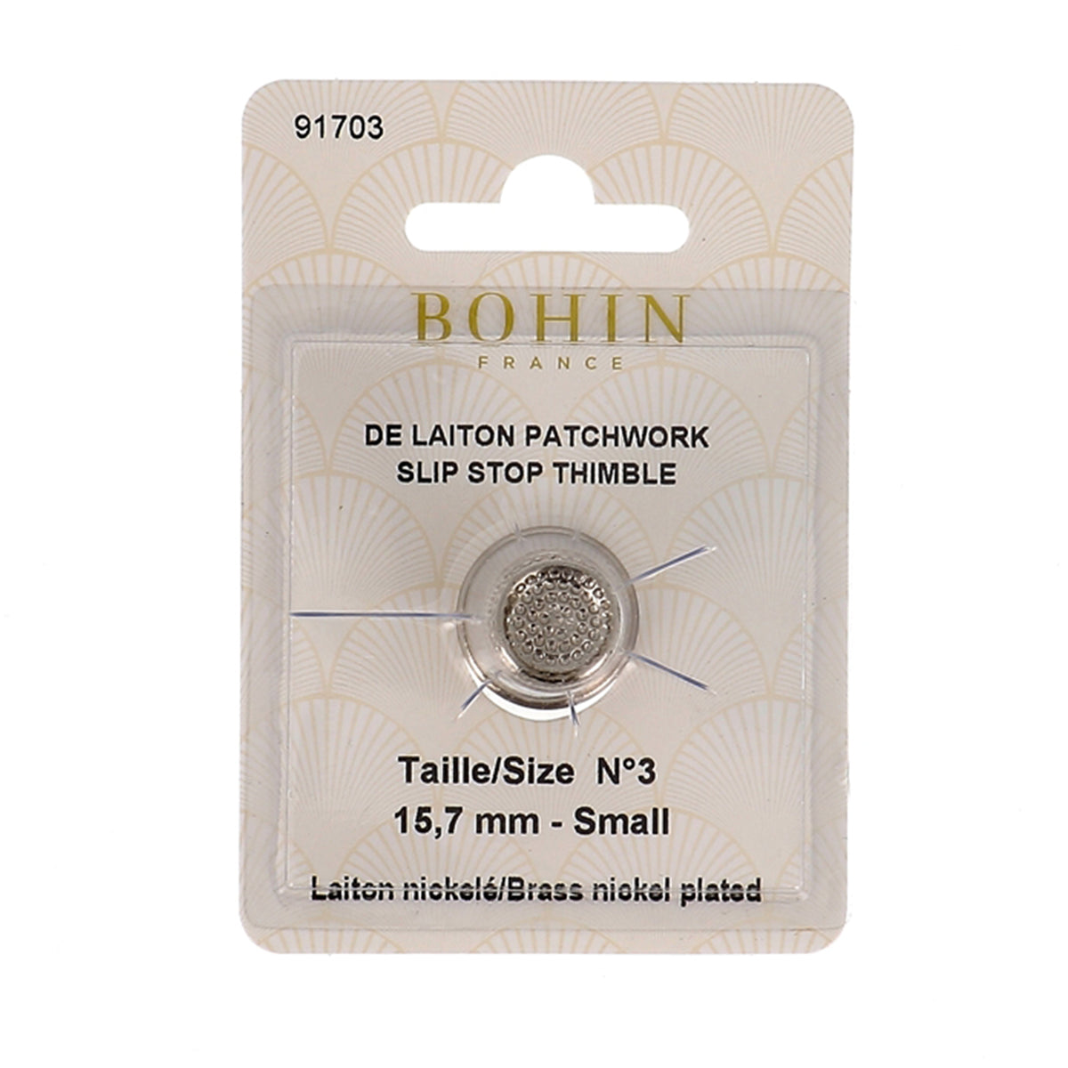 BOHIN Slip Stop Thimble Small Number 3 Black X 1