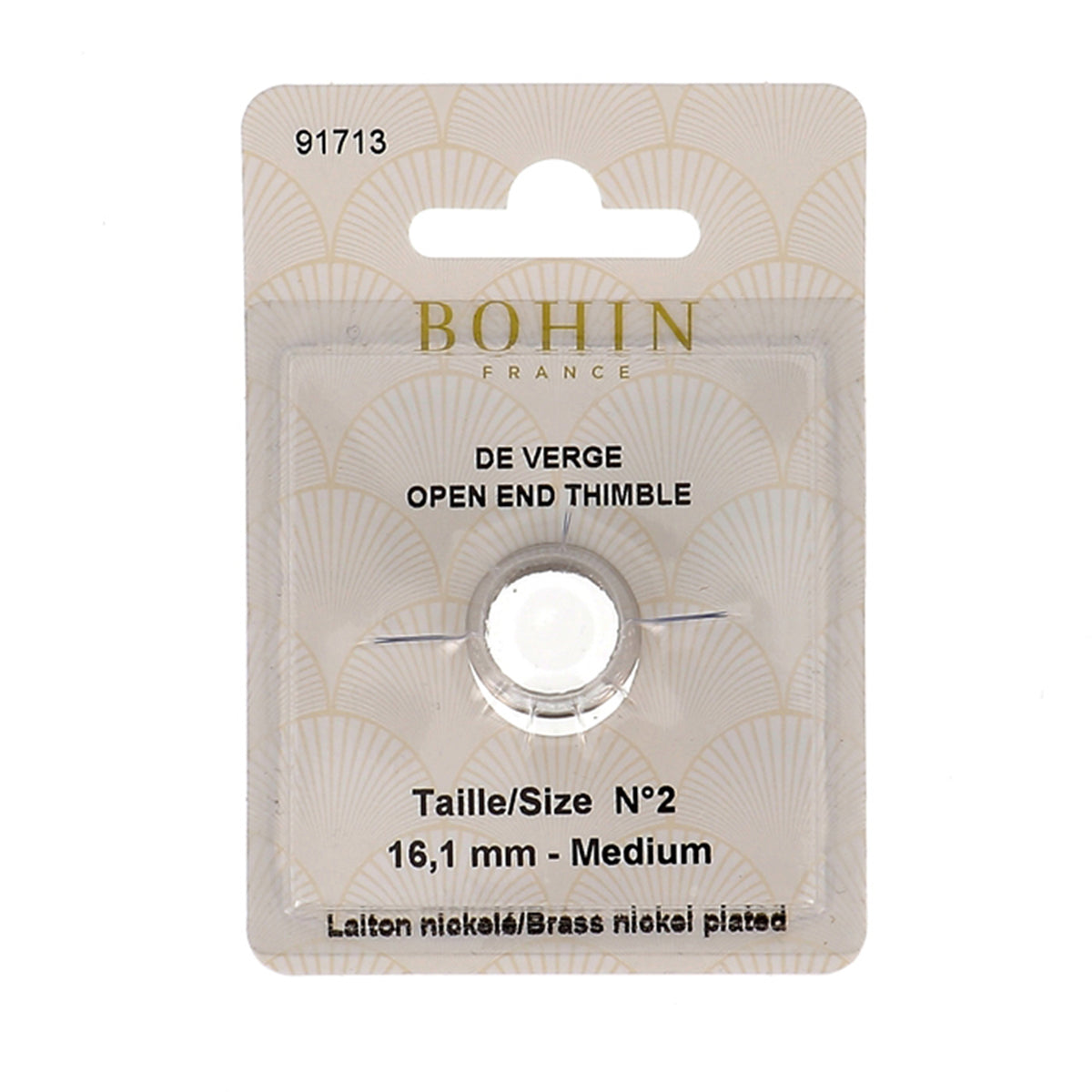BOHIN Open End Thimbles Brass Number 2 Blisters