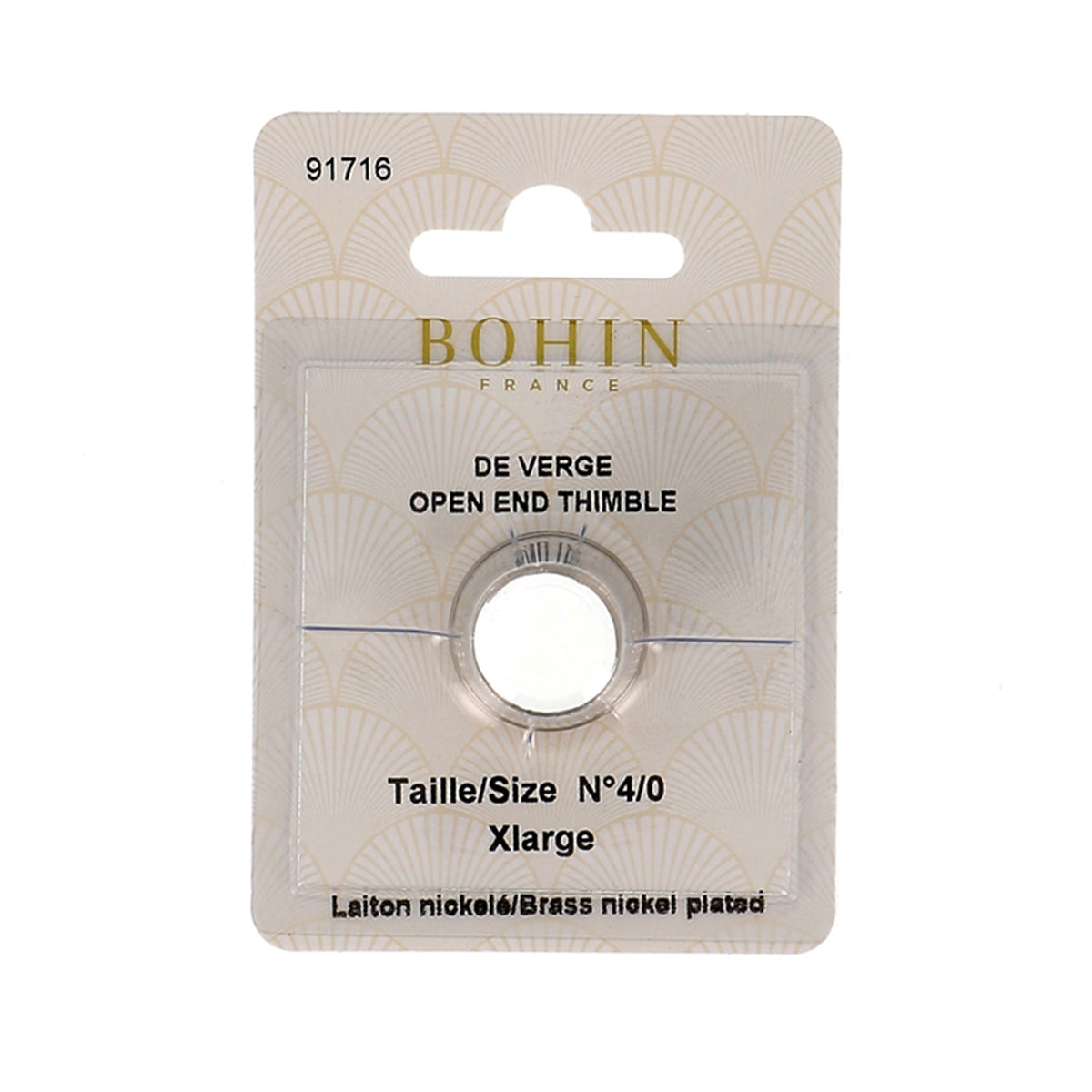 BOHIN Open End Thimbles Brass 4/0 Blisters