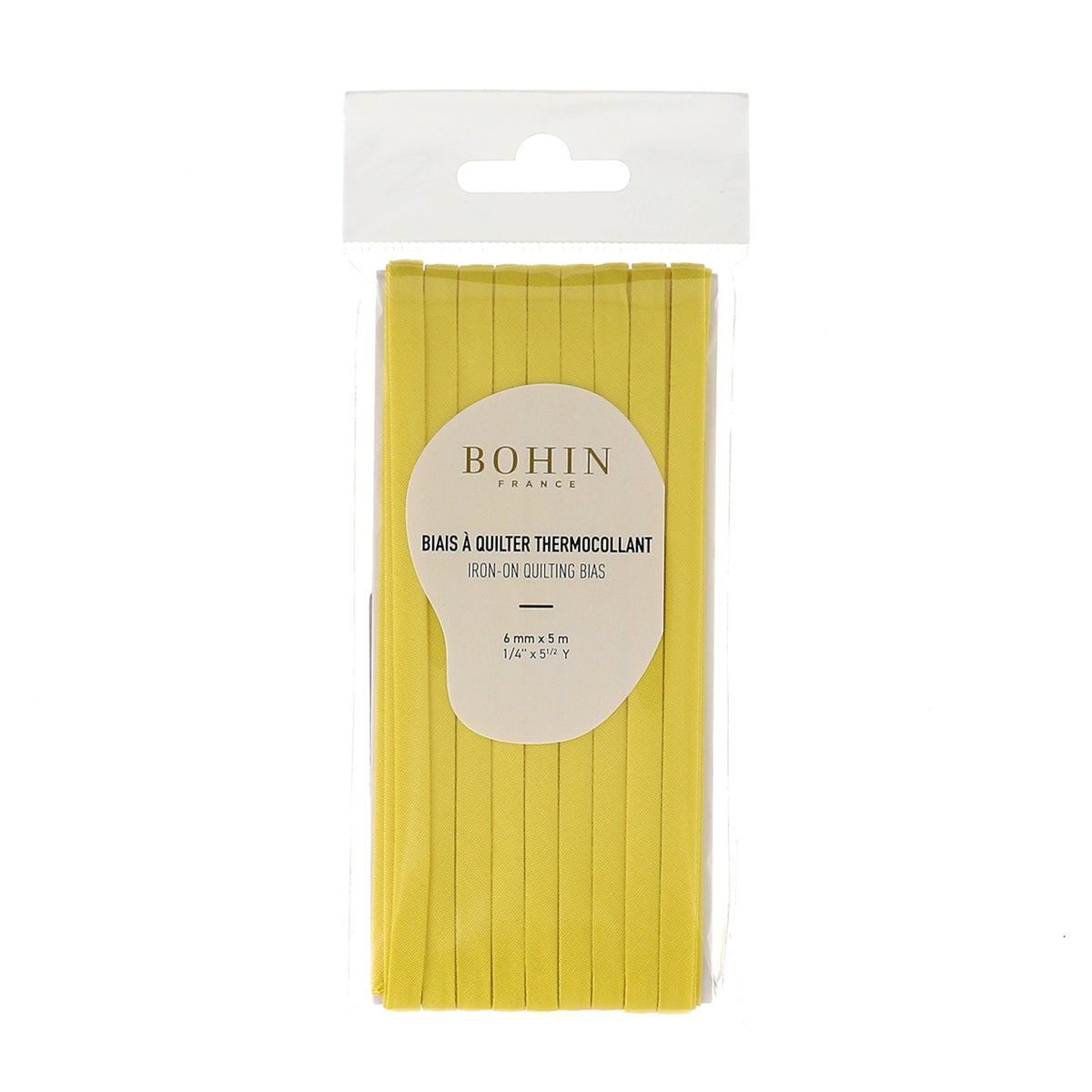 BOHIN Iron-On Quilt Bias 6mm x 5m Yellow
