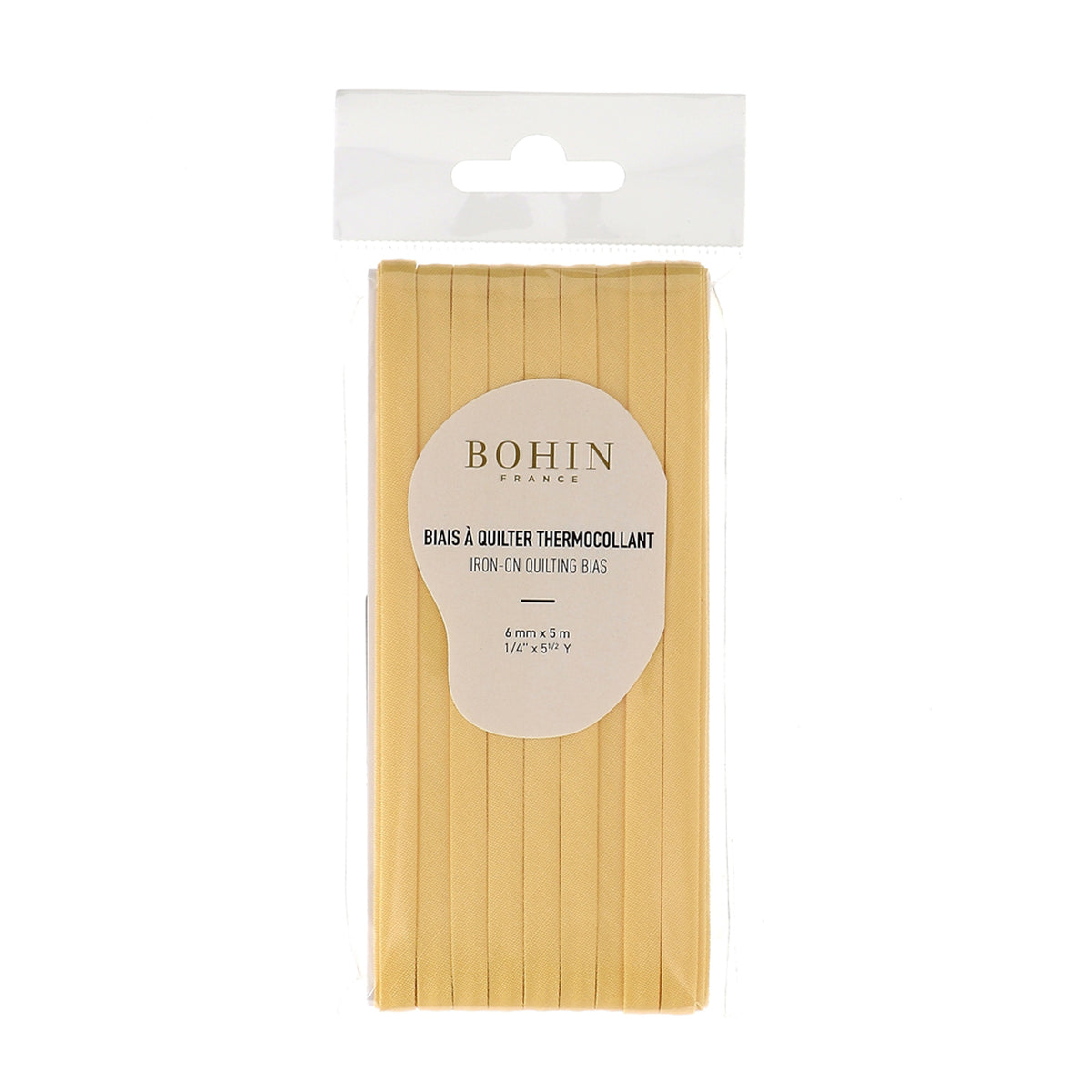 BOHIN Iron-On Quilt Bias 6mm x 5m Wheat Yellow