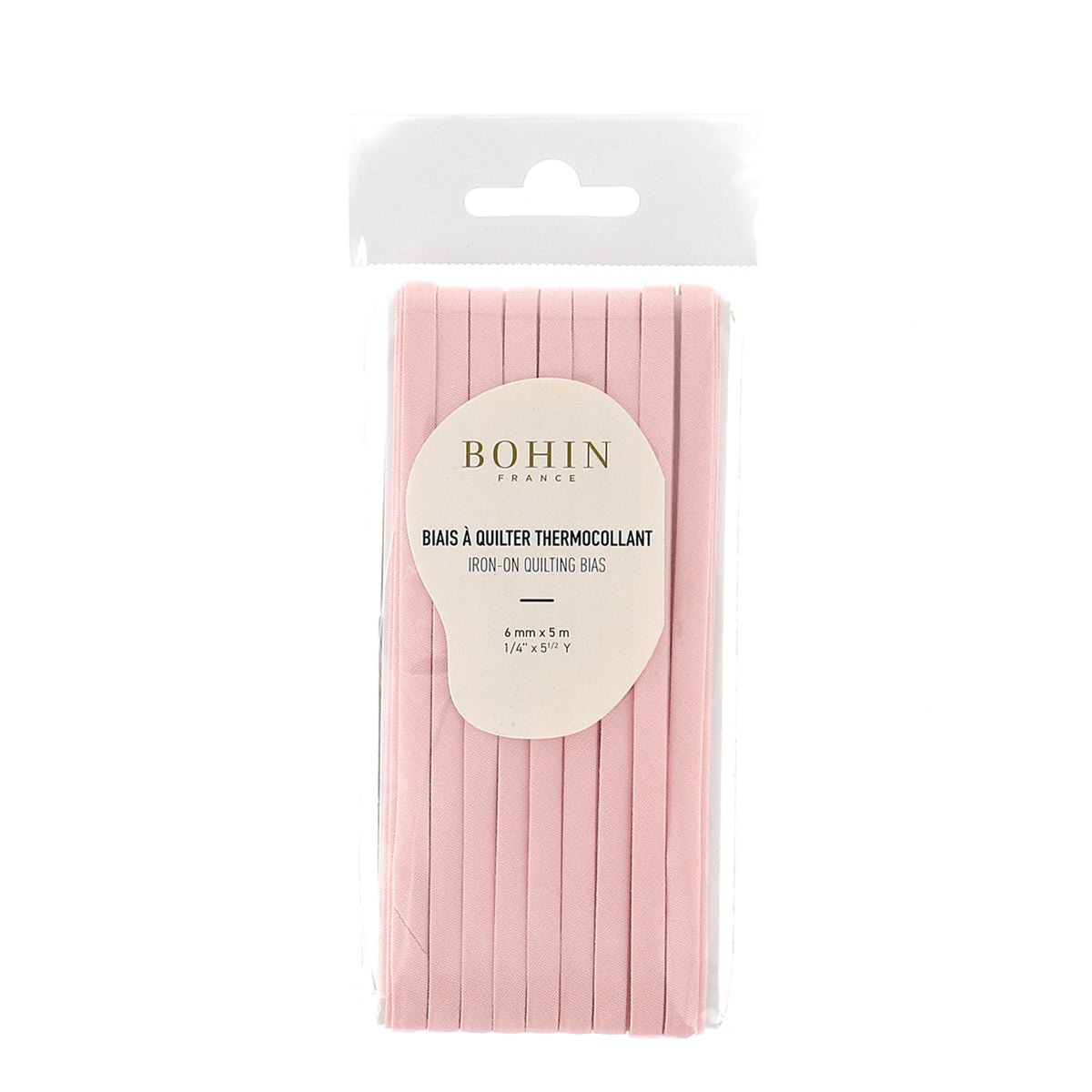 BOHIN Iron - On Quilt Bias 6mm X 5m 1/4 in. X 5 1/2 yd Pink - Blister