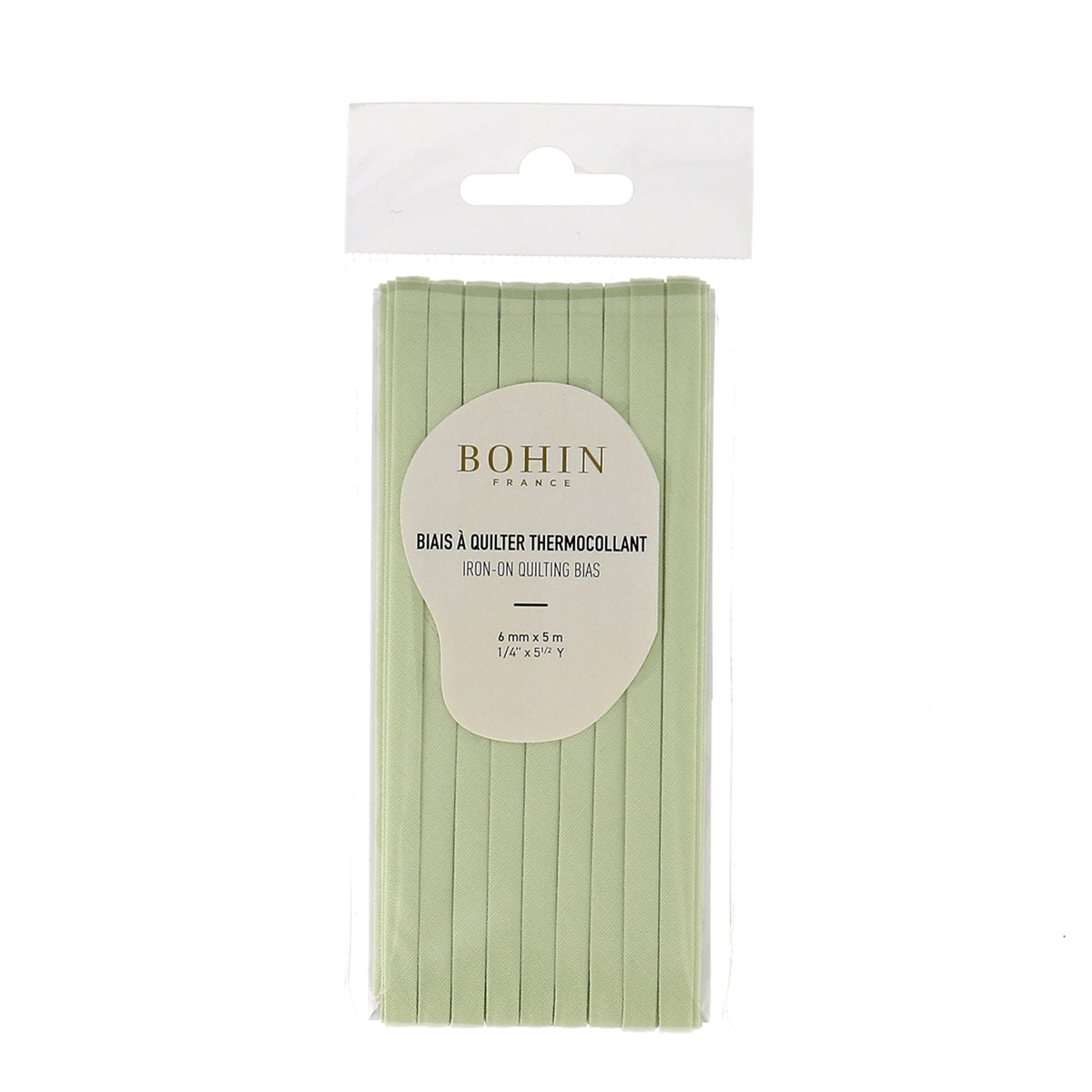 BOHIN Iron-On Quilt Bias 6mm x 5m Almond Green