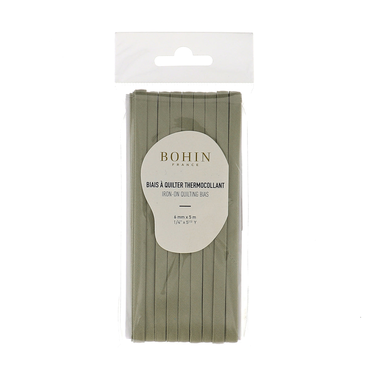 BOHIN Iron-On Quilt Bias 6mm x 5m Khaki