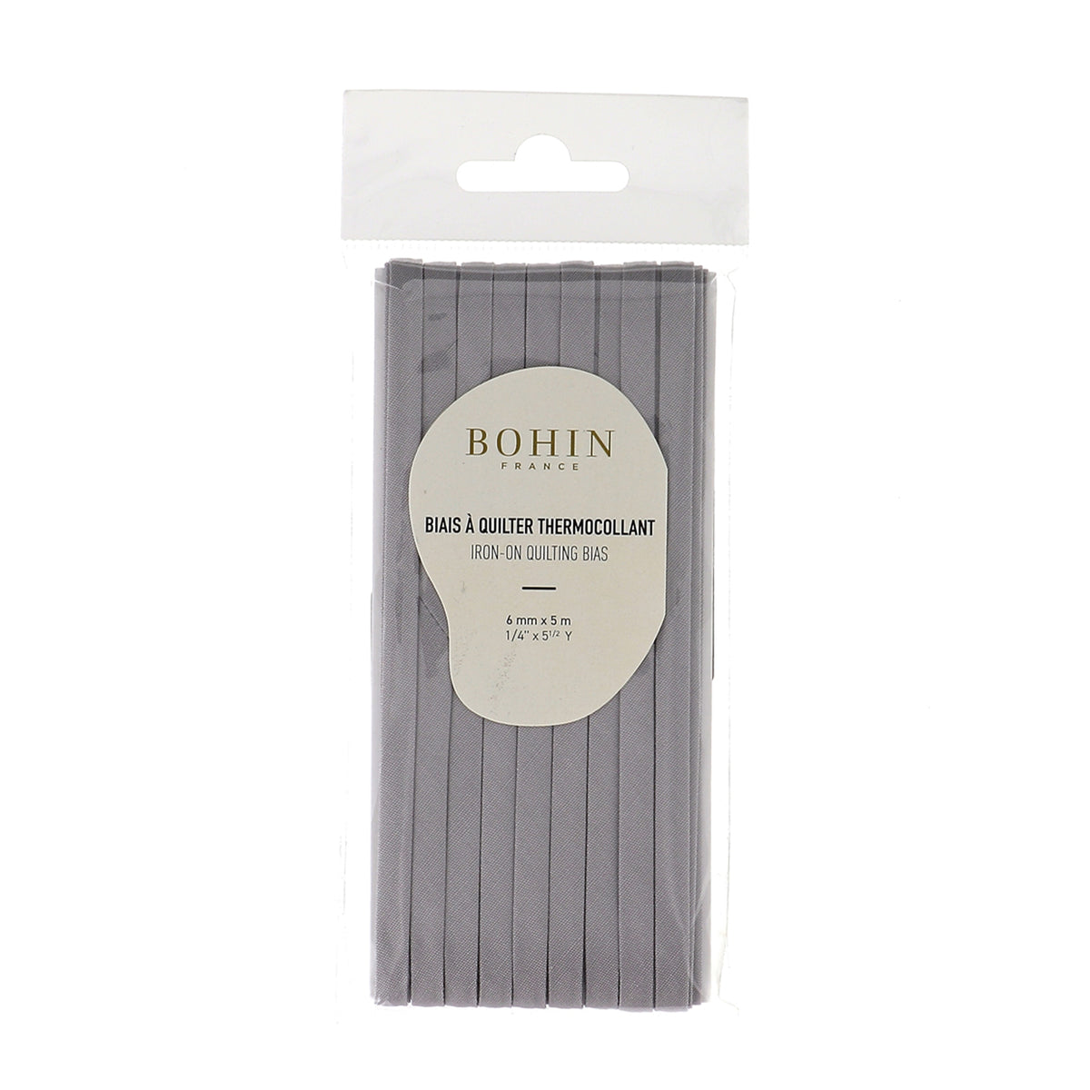 BOHIN Iron-On Quilt Bias 6mm x 5m Grey