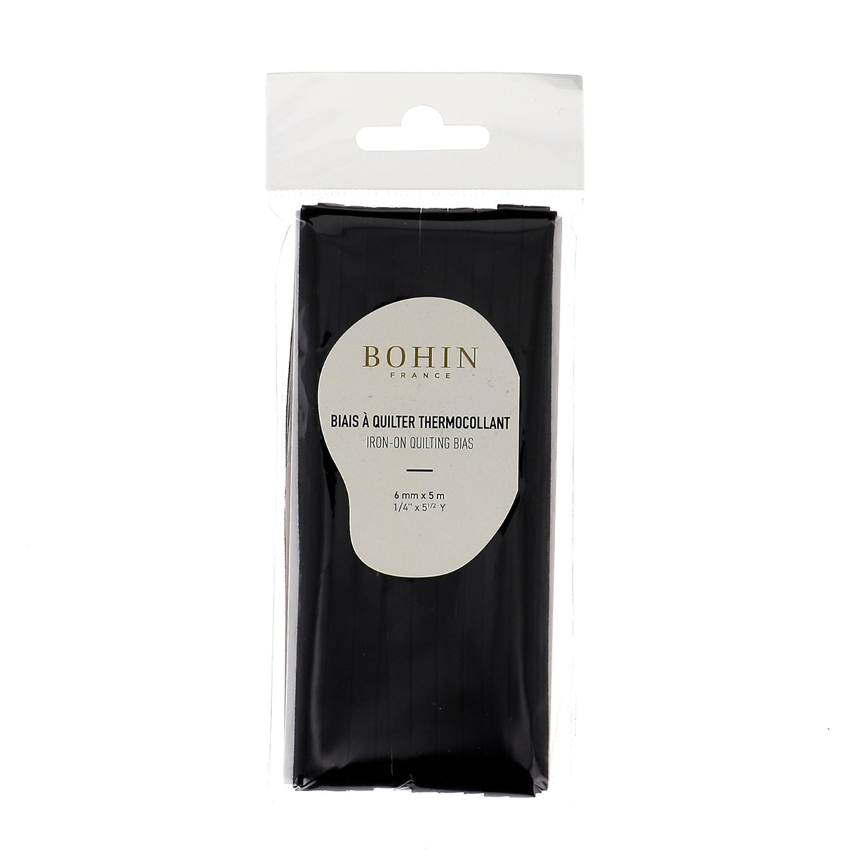 BOHIN Iron-On Quilt Bias 6mm x 5m Black