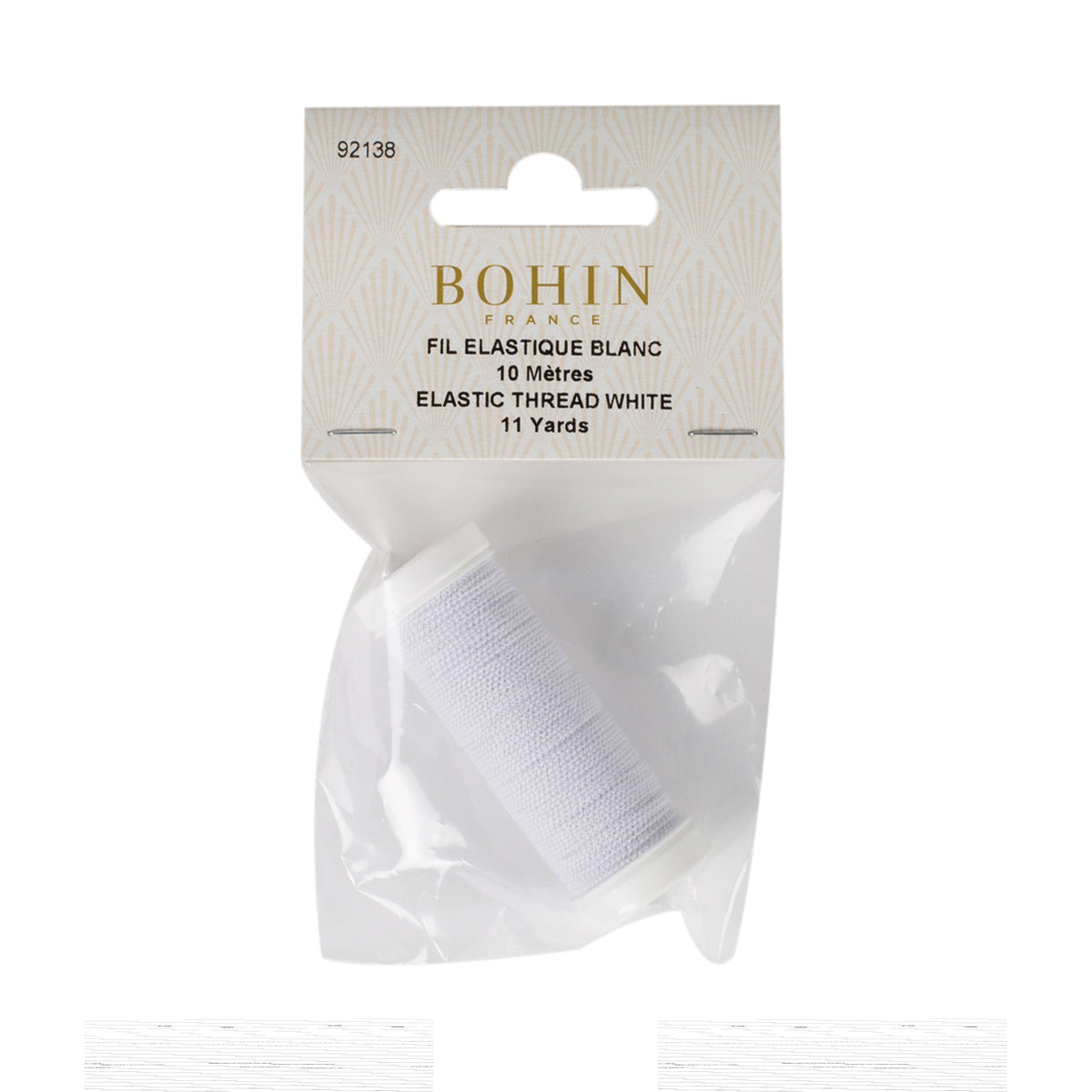 BOHIN Elastic Thread White Roll 10M