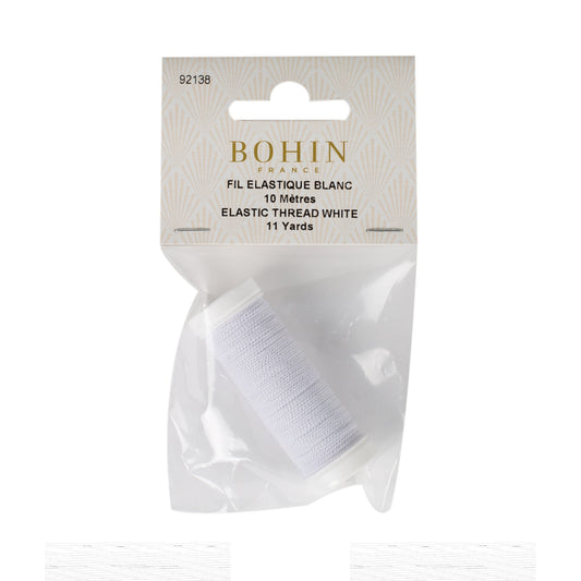 BOHIN Elastic Thread White Roll 10M