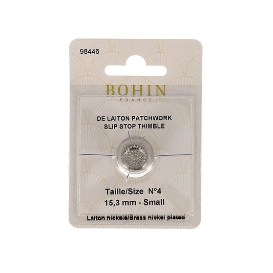 BOHIN Thimble Quilters Nickel Plated Brass Number 4 Black X 1