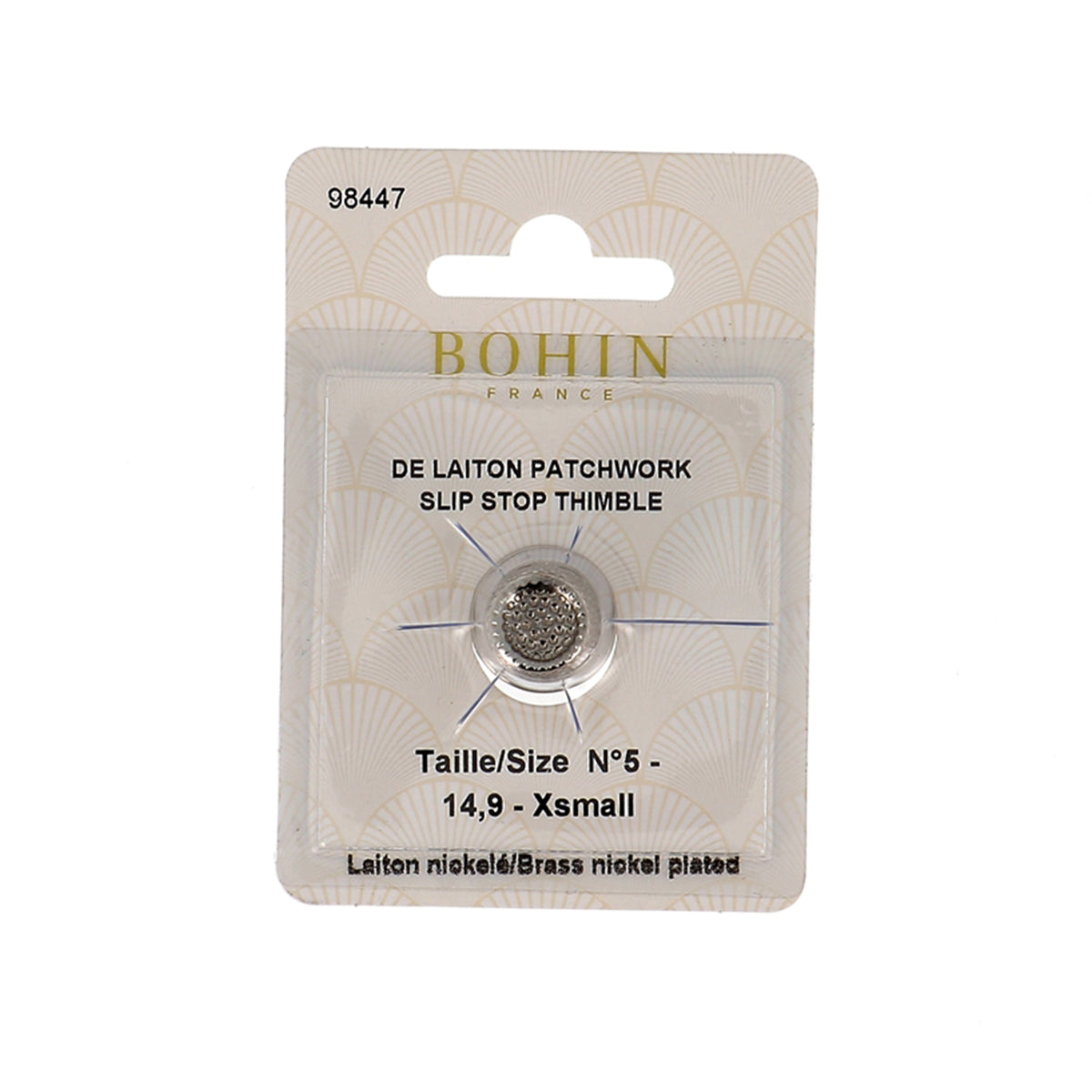 BOHIN Thimble Quilters Nickel Plated Brass Number 5 Black X 1