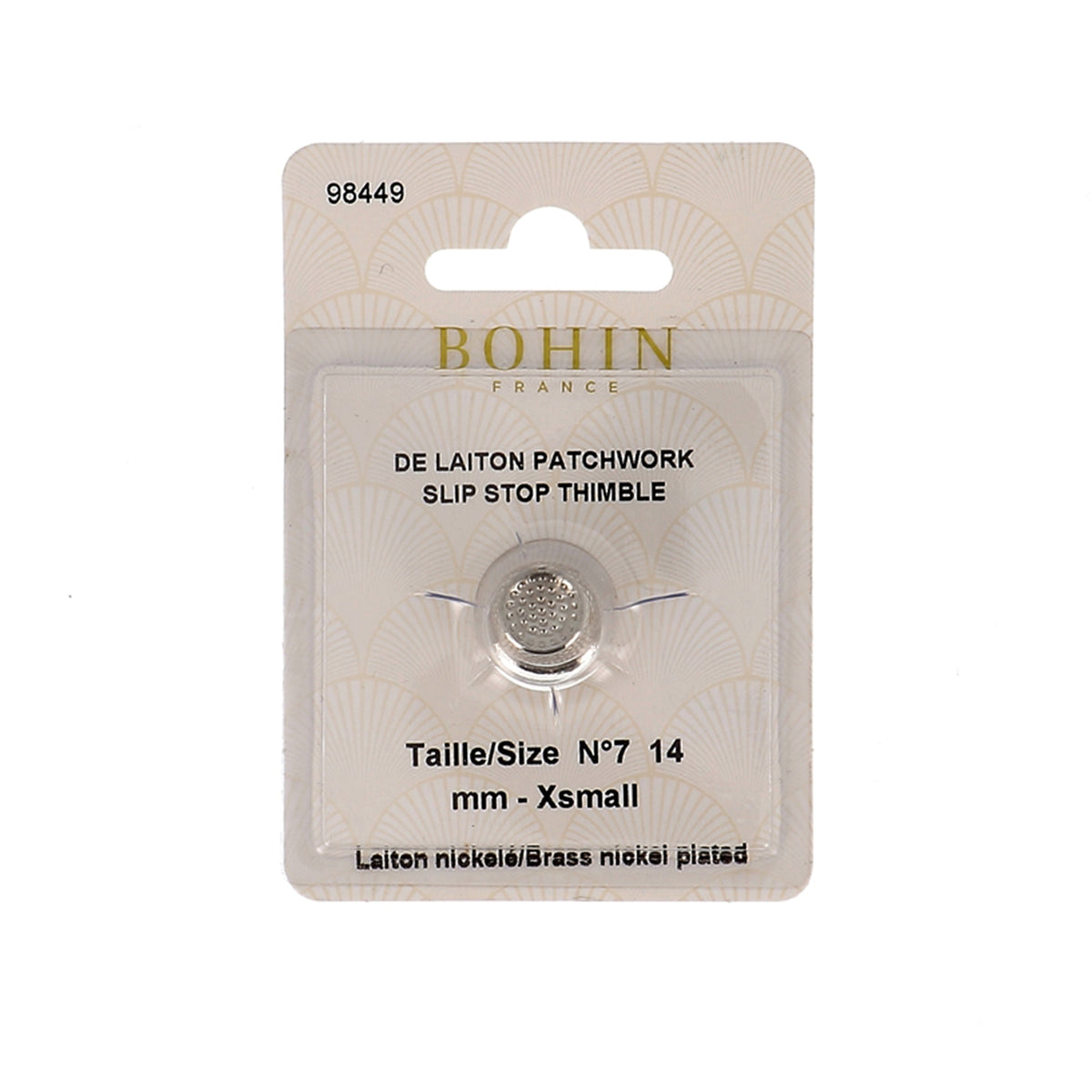 BOHIN Thimble Quilters Nickel Plated Brass Number 7 Black X 1