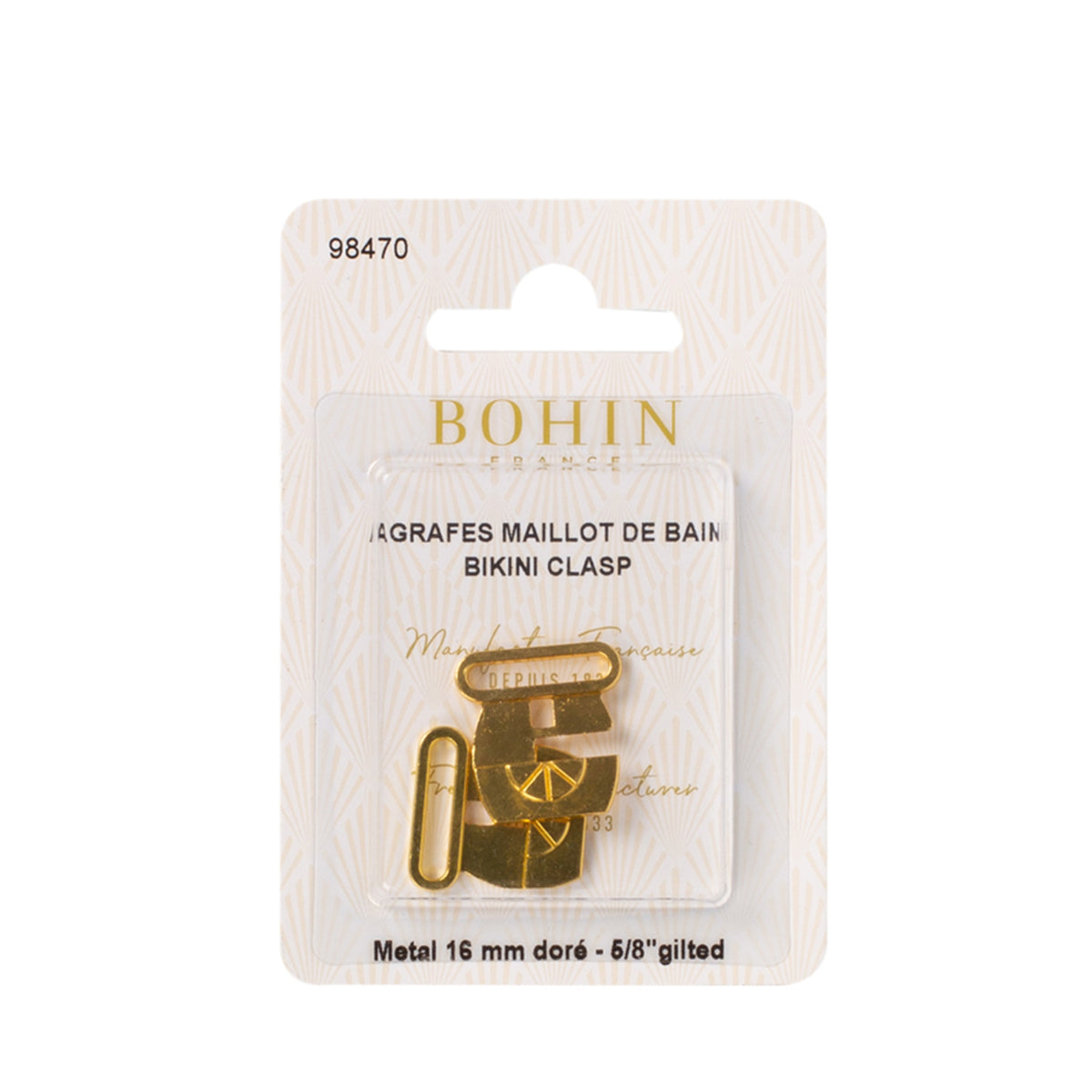 BOHIN Bikini Clasp 5/8 in. Metal, Gilted X 1