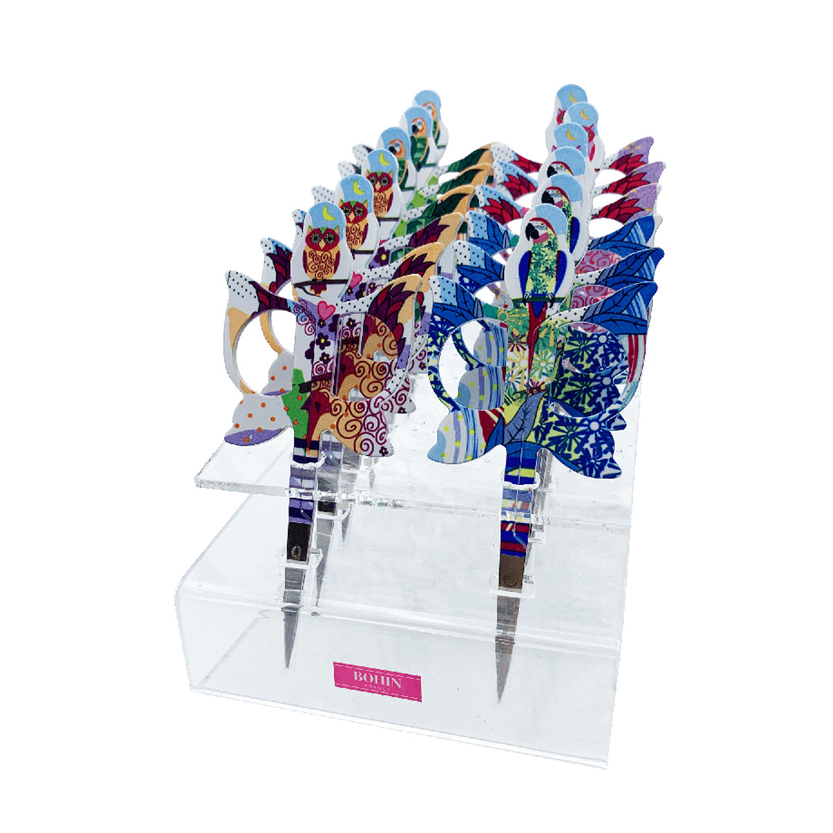 BOHIN Scissors Owls And Parrots Display 12