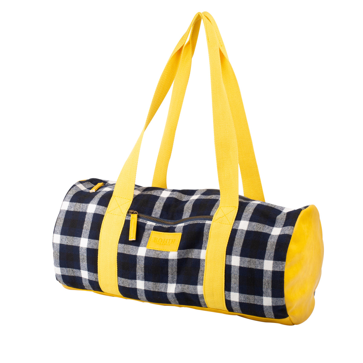 BOHIN Cotton Bag 45 X 22cm - Yellow Tartan