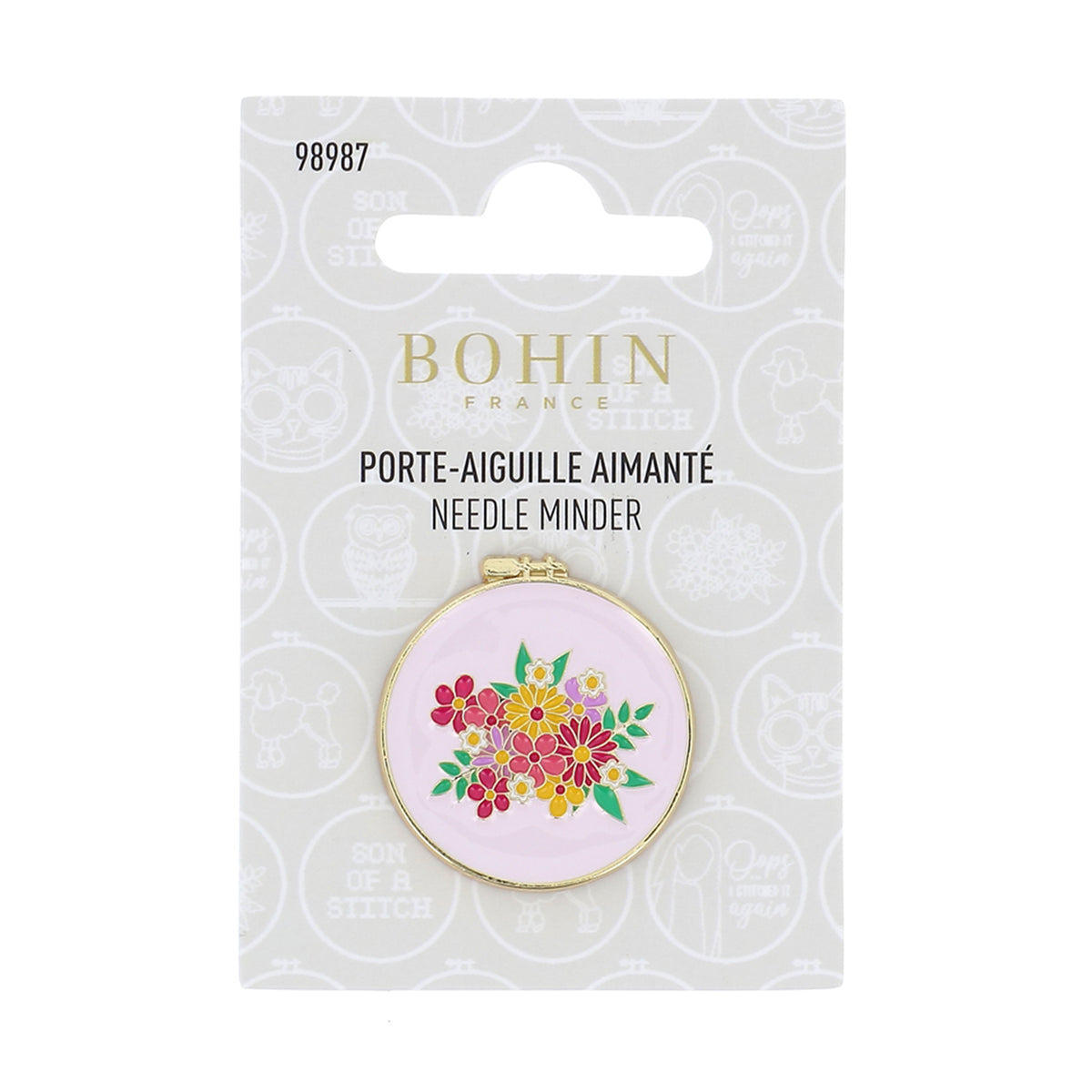 BOHIN Needle Minder (Magnetic) - 28mm/1 in. - Blister - Flowers