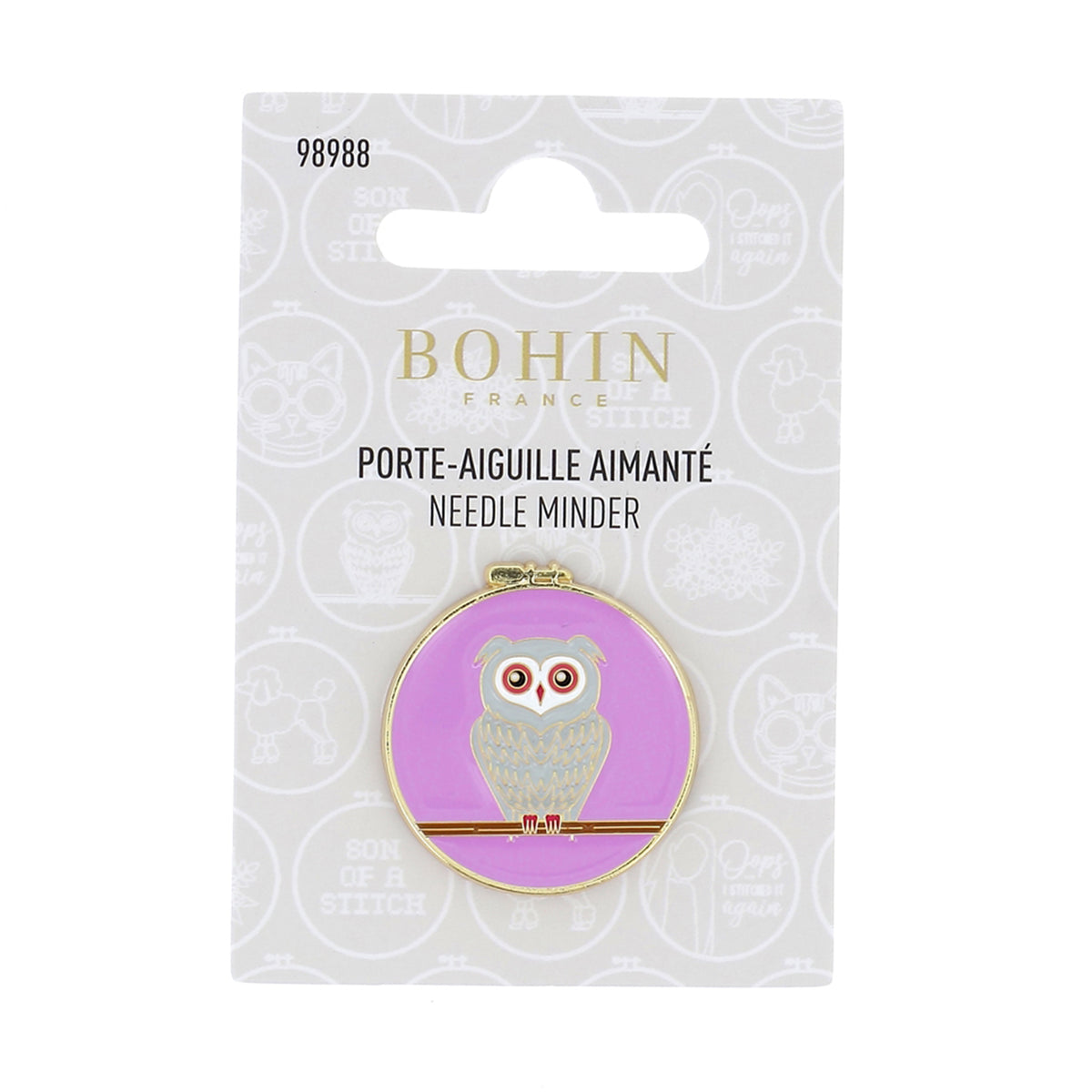 BOHIN Needle Minder (Magnetic) - 28mm/1 in. - Blister - Owl