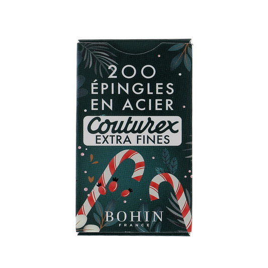 BOHIN Extra Fine Pins 30 x 0.60mm x 200 Christmas Candy Cane