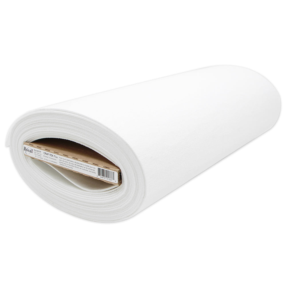 BOSAL Craft-Tex Plus Double-Sided Fusible Heavy Weight White Interfacing 50cm x 9.14m (20" x 10yds)