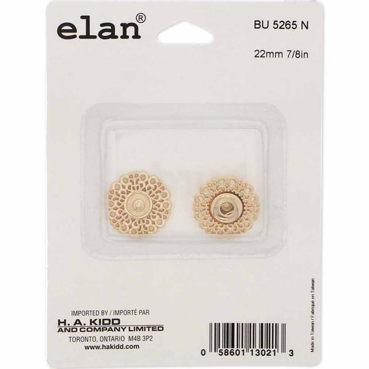 ELAN Snap Fasteners Gold - size 22mm (7/8") - 1 set
