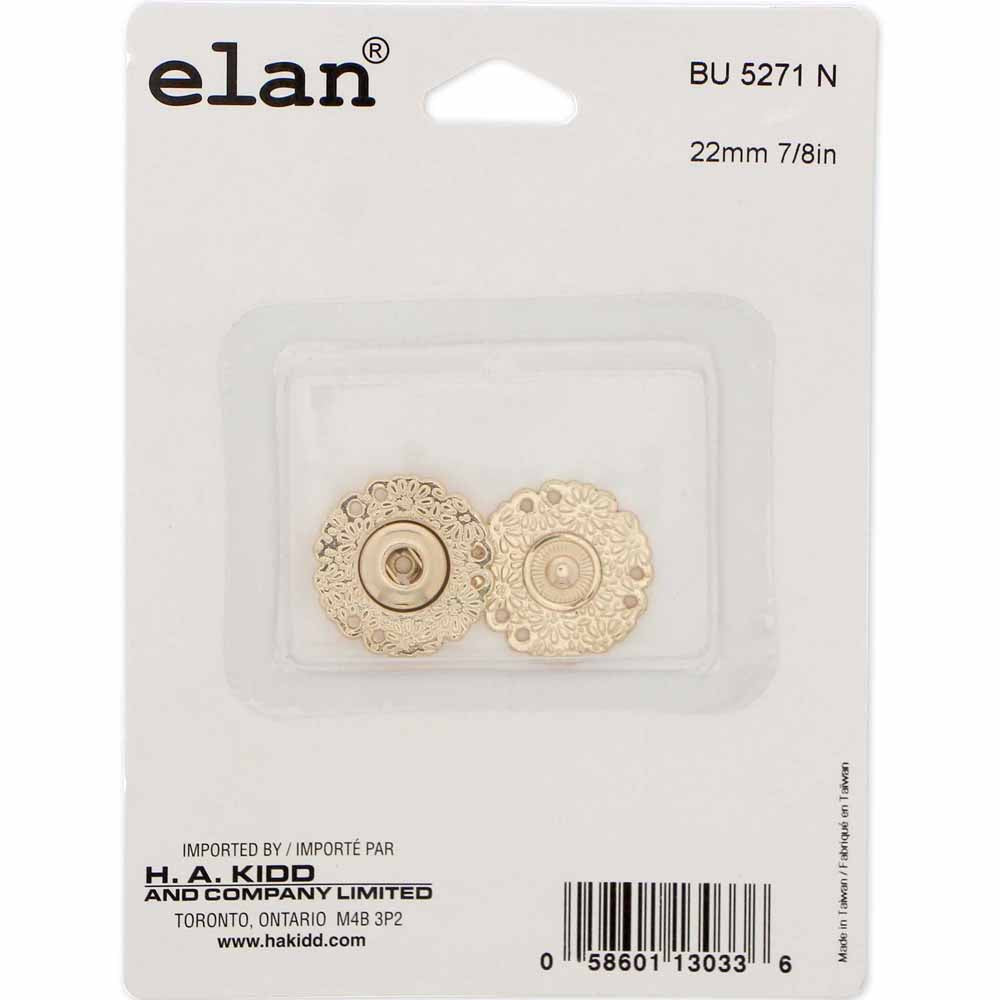 ELAN Snap Fasteners - 22mm (7/8") - Gold - 1 Set