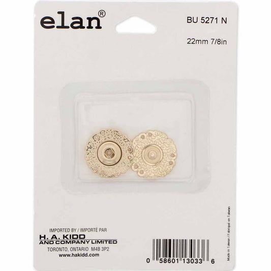 ELAN Snap Fasteners - 22mm (7/8") - Gold - 1 Set