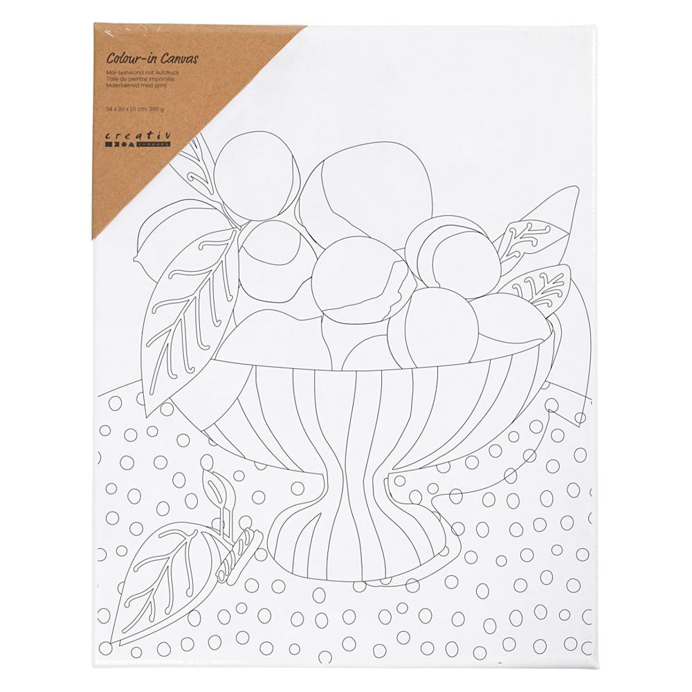 CREATIV COMPANY Colour-in Canvas 9.44in x 11.8in x 0.62in (24cm x 30cm x 1.6cm) - Fruit bowl