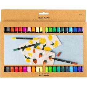 CREATIV COMPANY dual-tip textile markers in 20 standard colours
