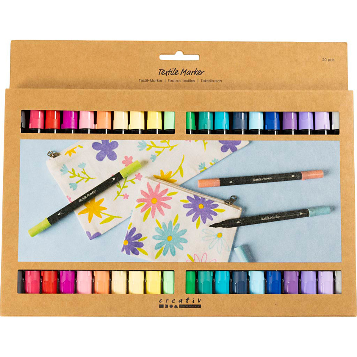 CREATIV COMPANY Textile markers 6 mm, 23.7cm x 17cm x 1.1cm (9.33in x 6.7in x 0.43in) - 20 pc