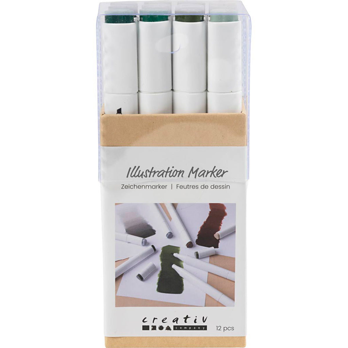 CREATIV COMPANY Illustration Markers 8 mm natural, 7cm x 5cm x 16cm (2.75in x 1.96in x 6.29in) - 12 pcs