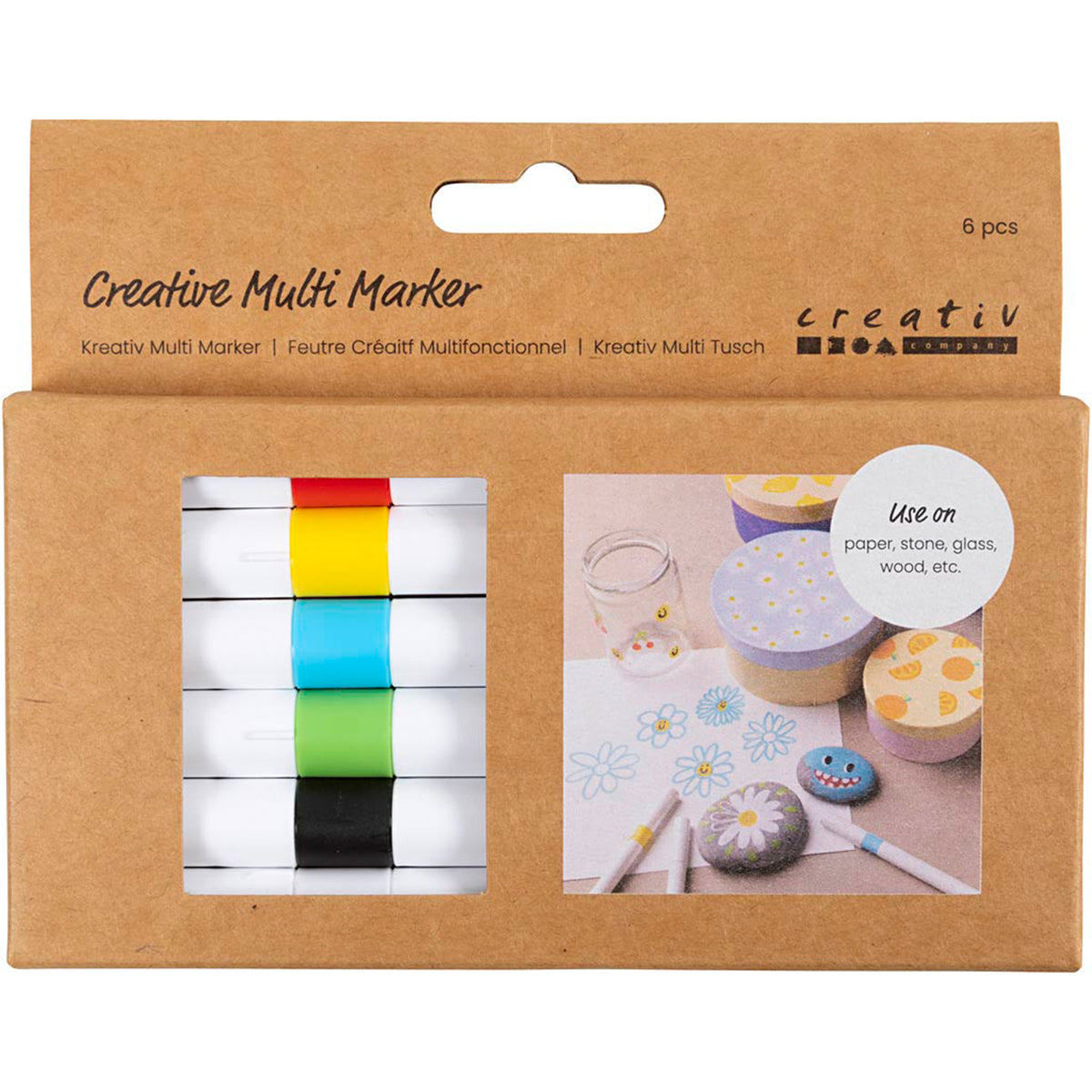 CREATIV COMPANY Creative Multi Markers 4mm, 14.4cm x 1.5cm x 11.5cm (5.66in x 0.59in x 4.52in) - assorted 6 pc