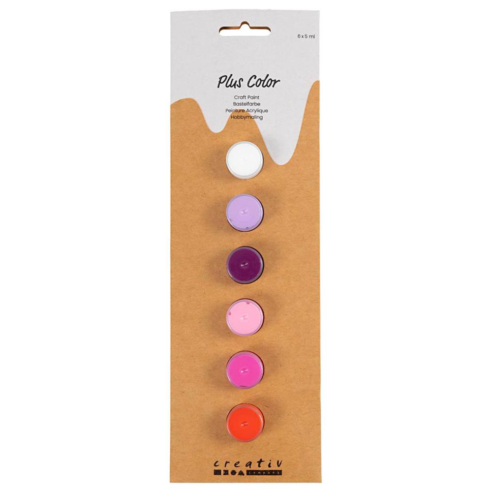 CREATIV COMPANY Plus Color Craft Paint 9in x 2in x 28in (3.54cm x 0.78cm x 11cm) - 6 x 5 ml purple/pink harmony
