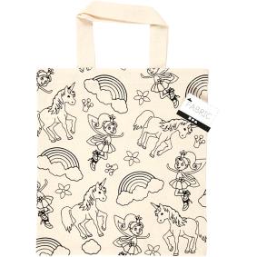 CREATIV COMPANY cotton colour-in tote bag with unicorn designs