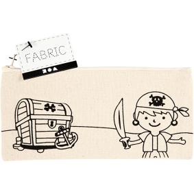 CREATIV COMPANY cotton colour-in pencil case with pirate designs