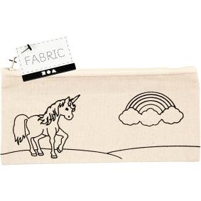 CREATIV COMPANY cotton colour-in pencil case with unicorn design