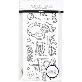 CREATIV COMPANY white cotton pre-printed colour-in pencil case