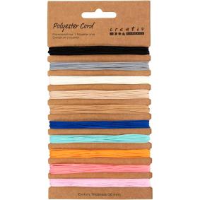 CREATIV COMPANY assorted polyester jewellery cord 0.6 mm, ten 4 m lengths