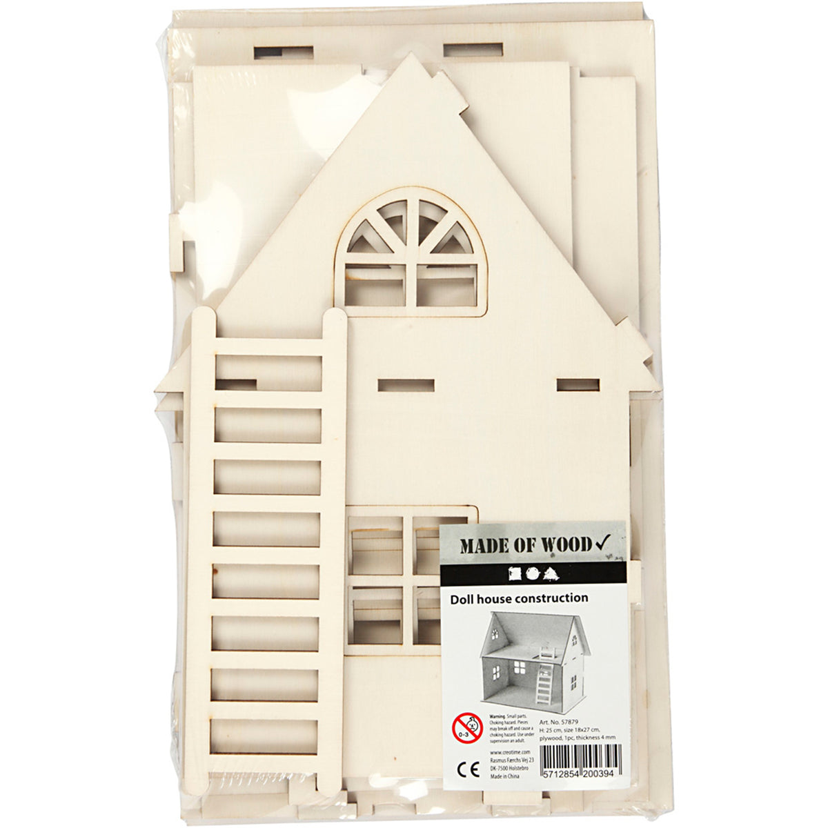 CREATIV COMPANY Doll house construction - 25cm x 18cm x 27cm (9.84in x 7in x 10.6in)