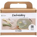 CREATIV COMPANY mini embroidery craft kit with frame for dandelion wall hanging