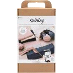 CREATIV COMPANY beginner knitting starter craft kit with yarn and needles